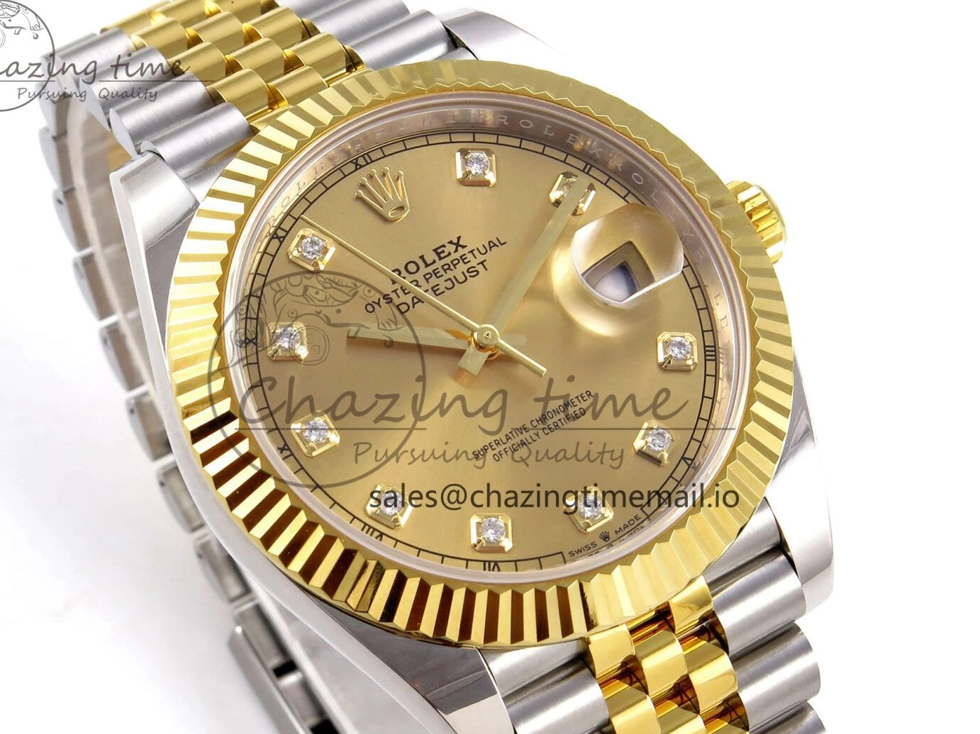 904L Edition SS on SH3235 (Gain Best Dial ARF YG 1:1 Diamonds Bracelet Weight) YG Steel DateJust 41 Jubilee 0516
